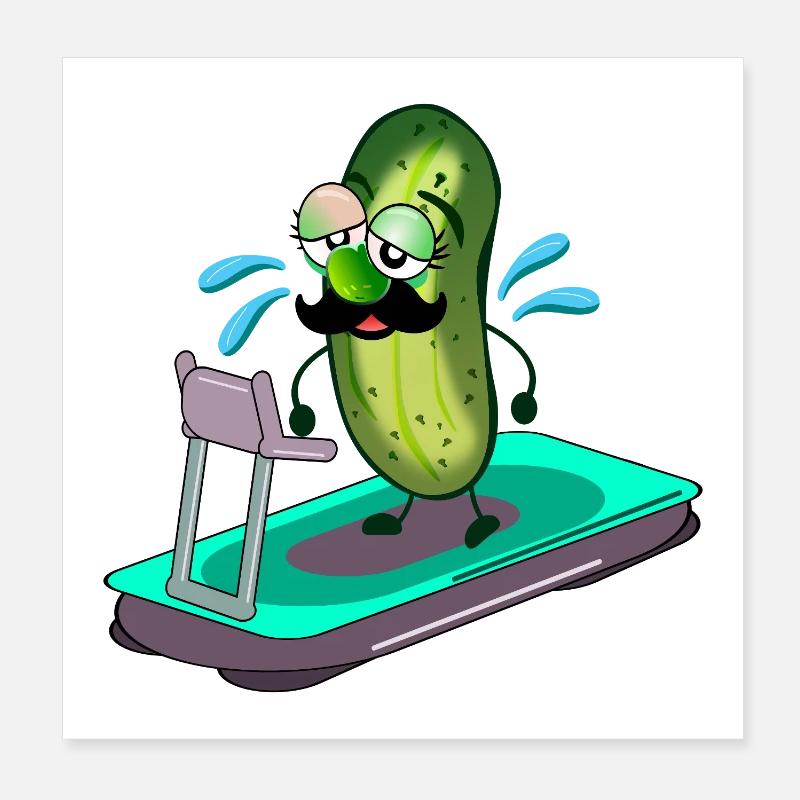 Papa Pickles Treadmill Poster 8" x 8" (20x20 cm)