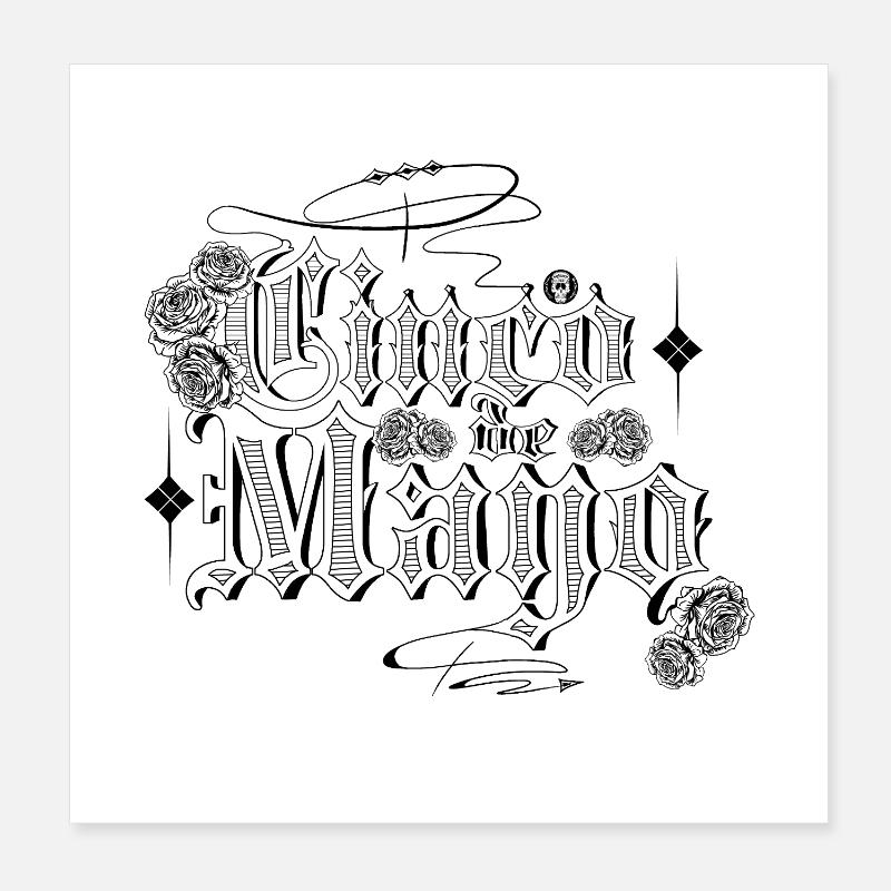 Lettrage Chicano : « Cinco de Mayo » Poster 20 x 20 cm