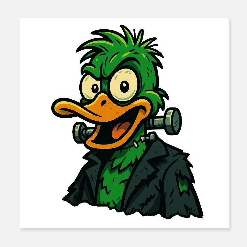 Frankenquack – Crazy Halloween Duck - Poster 8" x 8" (20x20 cm) - white
