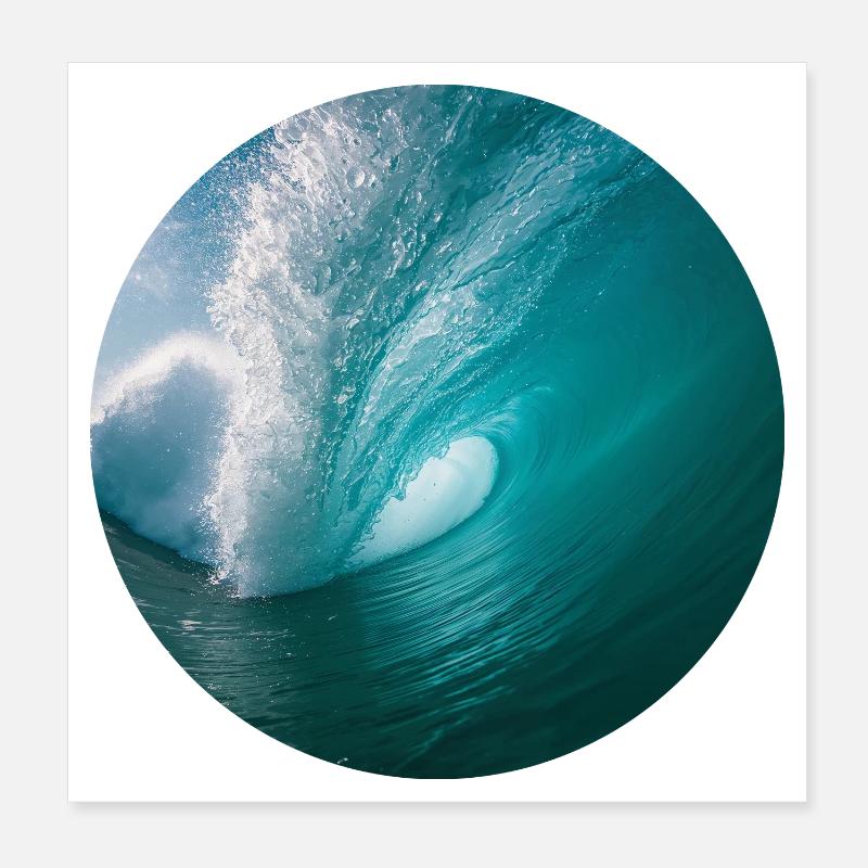 Dynamischer Meereswellen-Print Poster 20x20 cm