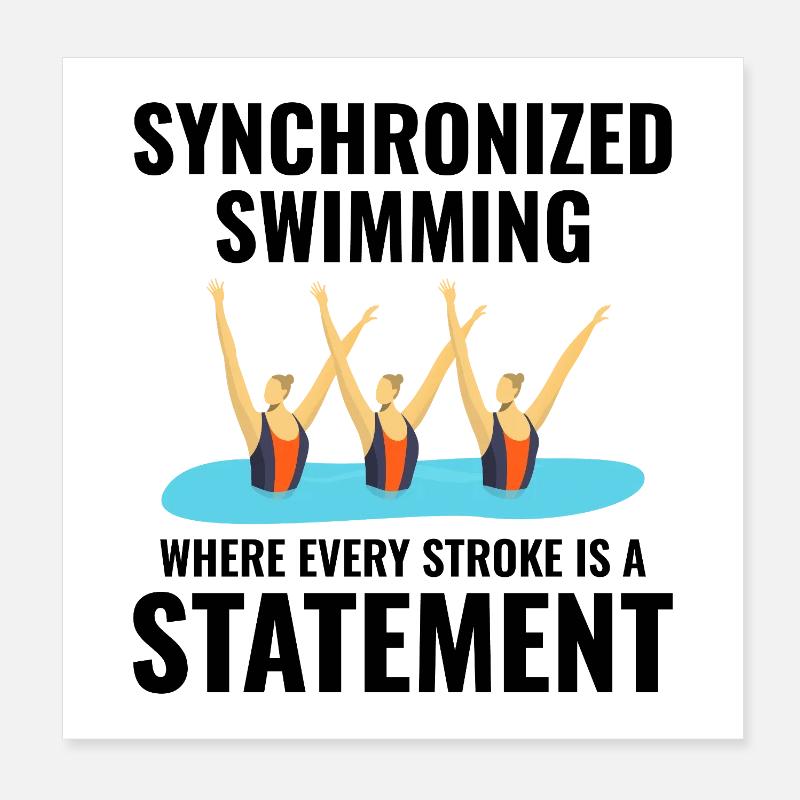 Triumphant Synchro Swimmers  Poster 8" x 8" (20x20 cm)