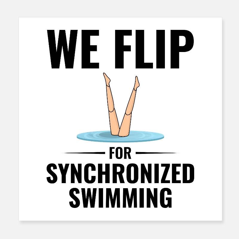 Humorous Legs Drowning Synchronized Swim Poster 8" x 8" (20x20 cm)