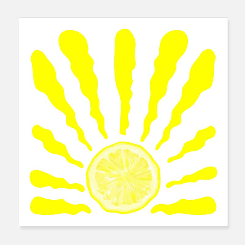 ZITRONE SOMMER SONNE Poster 20x20 cm