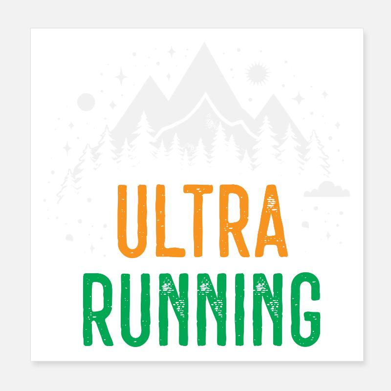 Ultra Running Poster 20 x 20 cm
