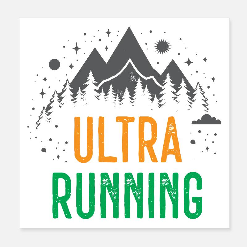 Ultra løb Poster 20x20 cm