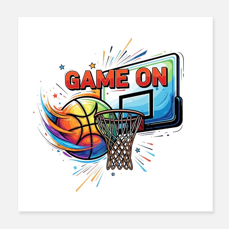 Game on Poster 8" x 8" (20x20 cm)