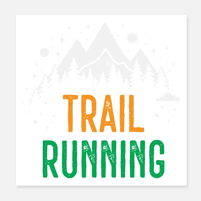 Trail Running Poster 8" x 8" (20x20 cm)