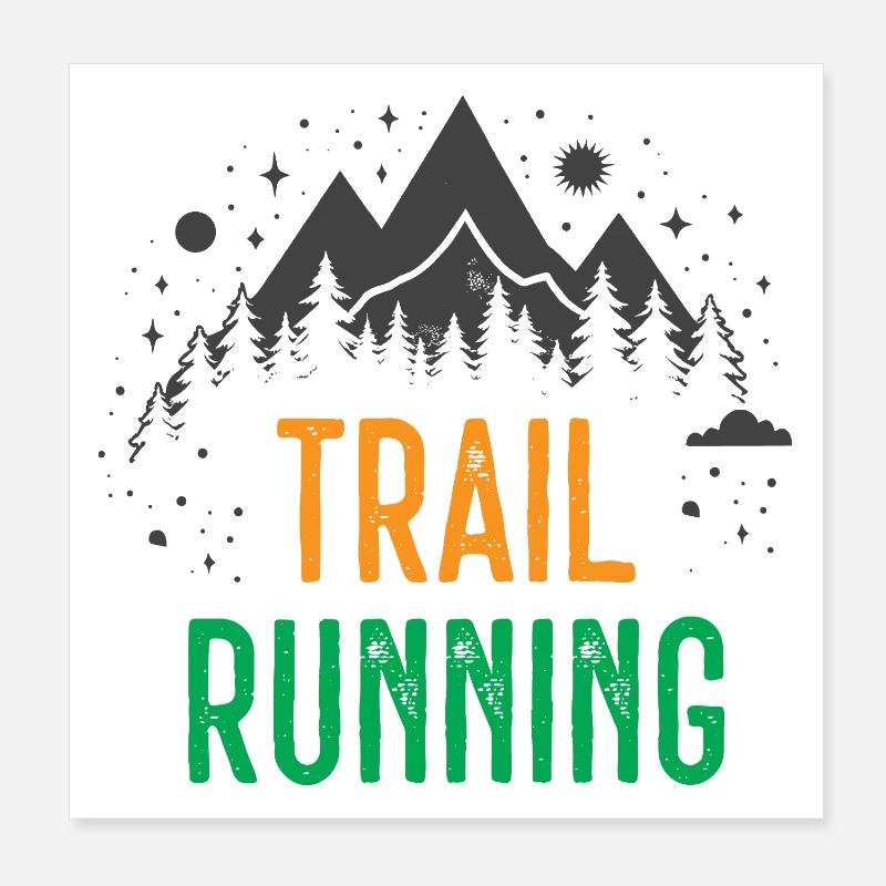 Trail Running Poster 8" x 8" (20x20 cm)