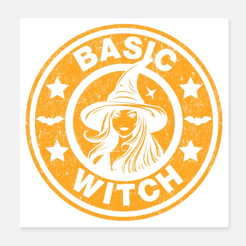 Basic Hexe Vintage Halloween Ästhetik Kürbis Poster 20x20 cm