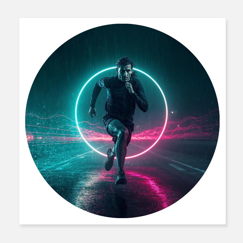 Motif de course Luminous Nights Poster 20 x 20 cm