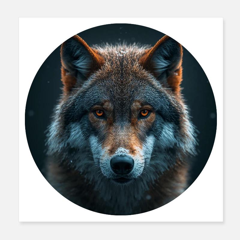 Conception de motif de loup Wildak Poster 20 x 20 cm