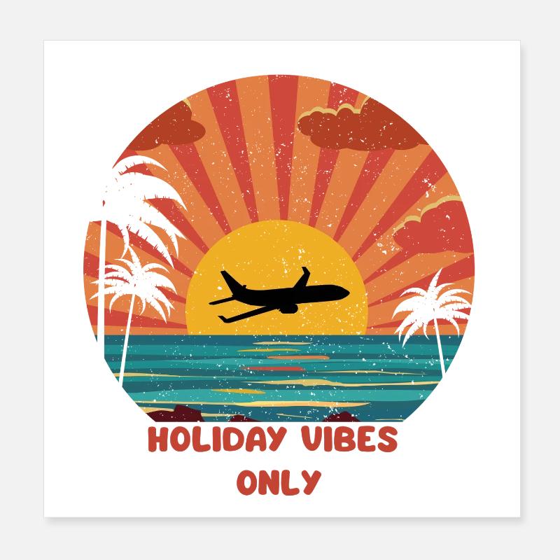 coucher de soleil avion vacances design Poster 20 x 20 cm