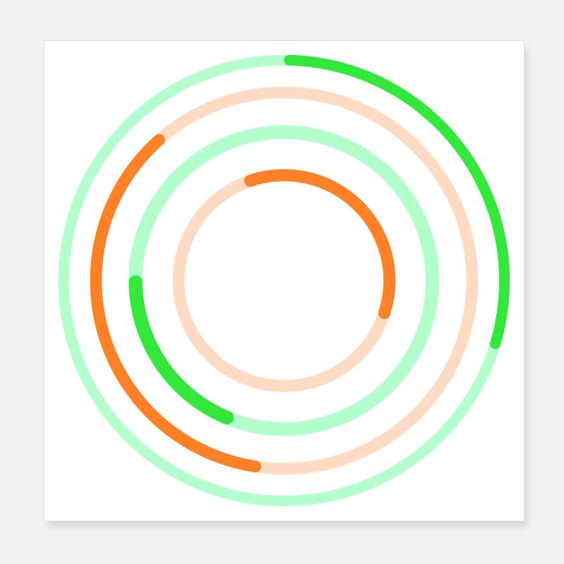 Abstract Circular Line Art Design Poster 8" x 8" (20x20 cm)