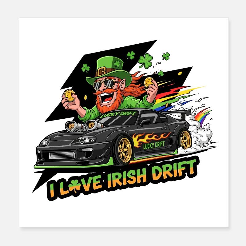 Irisches Drift Celebration T-Shirt Poster 20x20 cm