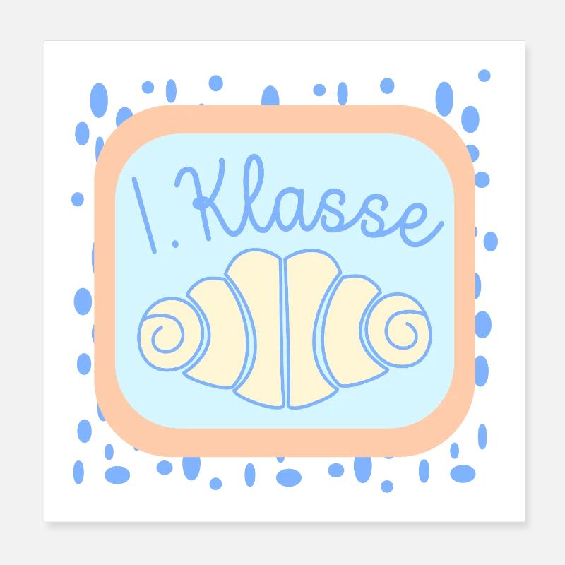 Franzbrötchen Schulkind 1. Klasse Poster 20x20 cm