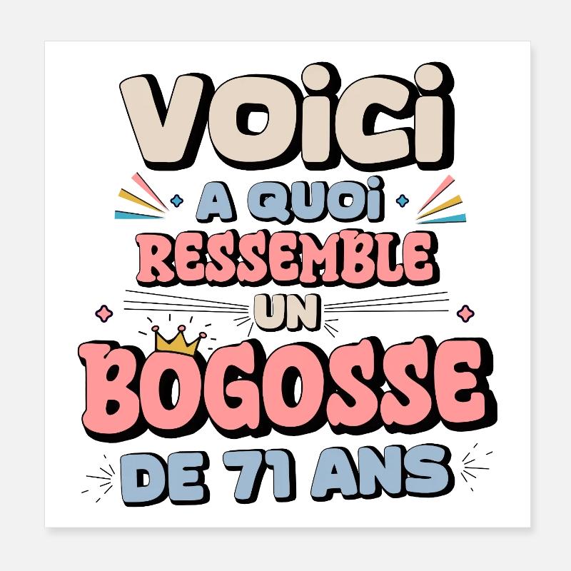 Personalized 71st Birthday Humor Poster 8" x 8" (20x20 cm)