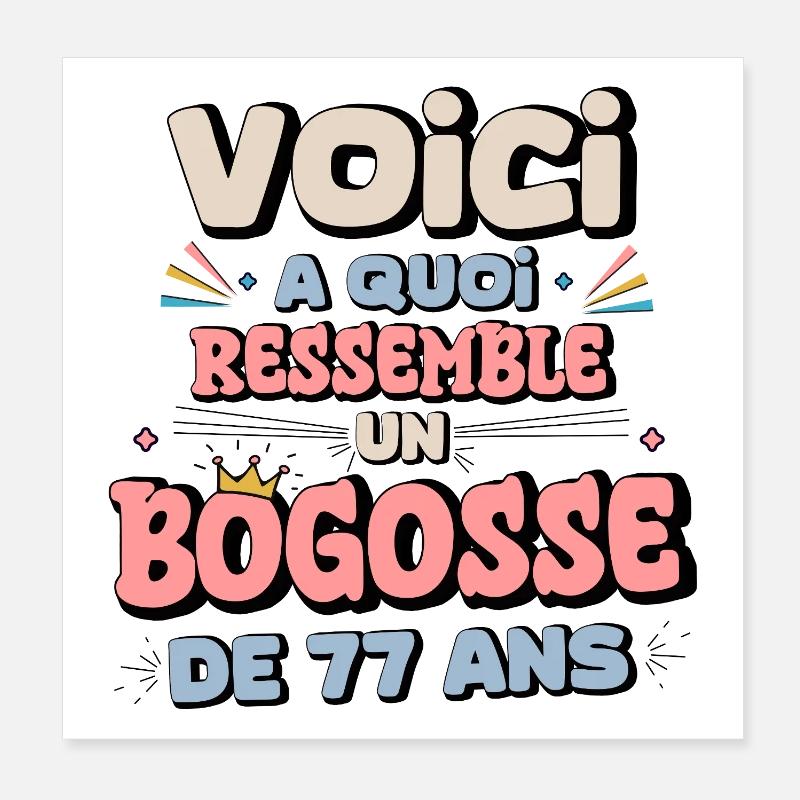Humor zum 77. Geburtstag Poster 20x20 cm