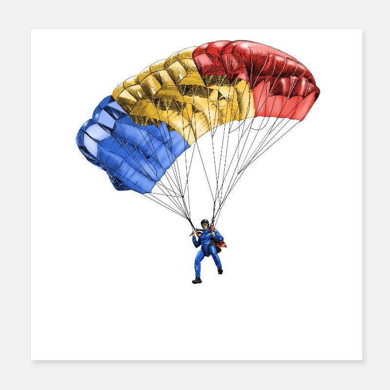 Fallschirm Poster 20x20 cm