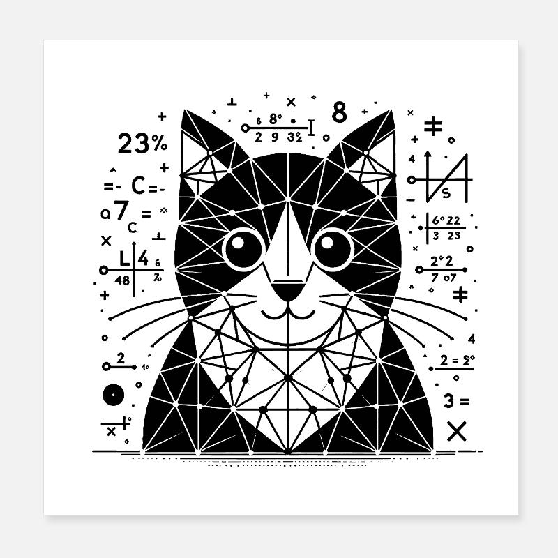 Chat des mathématiciens et des astronomes Poster 20 x 20 cm