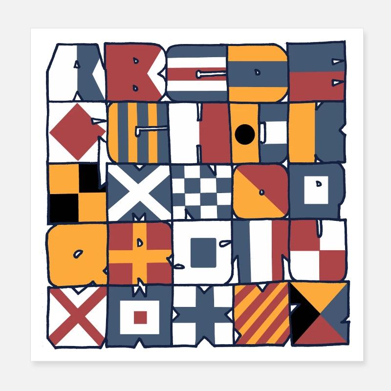 Nautical flags Poster 8" x 8" (20x20 cm)