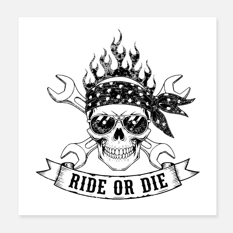 Rouler ou mourir Poster 20 x 20 cm