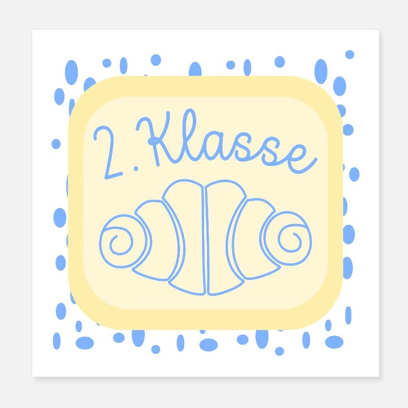 Franzbrötchen Schulkind 2. Klasse Poster 20x20 cm