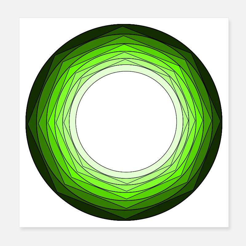 Cercles vert vif Poster 20 x 20 cm