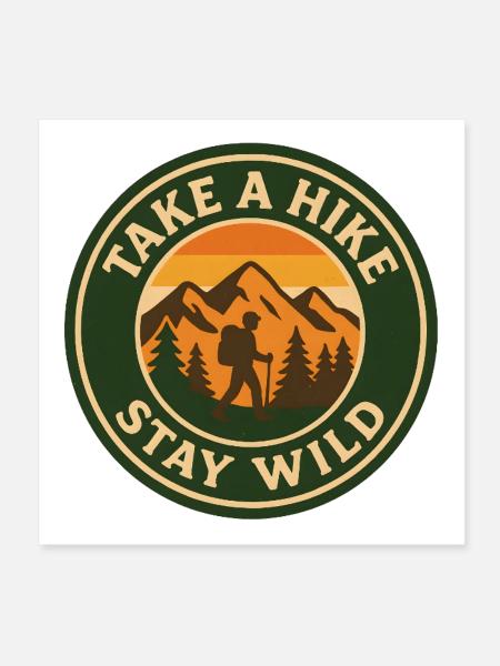 Take A Hike - Stay Wild - Poster 20x20 cm - Weiß - Vorne