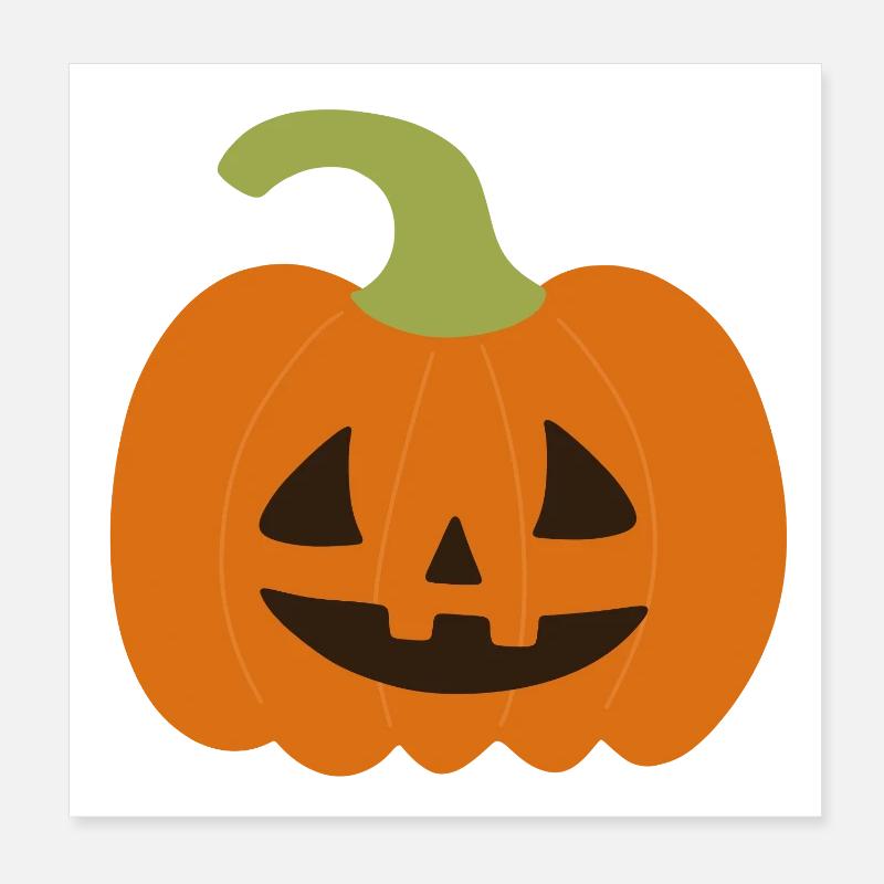 Whimsical Jack-O'-Lantern Pumpkin Design Poster 8" x 8" (20x20 cm)
