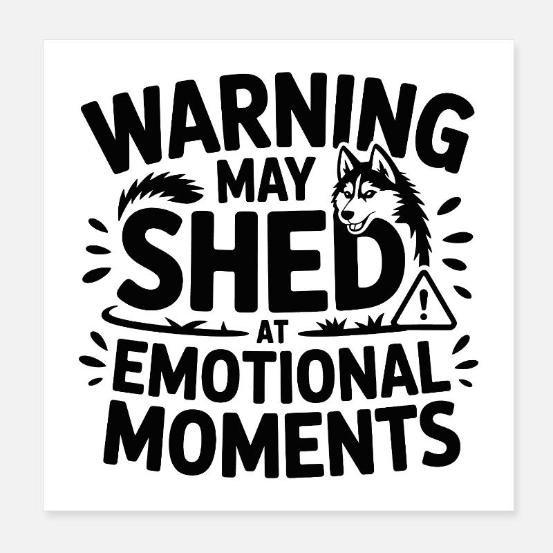 Avertissement : peut perdre son Husky Poster 20 x 20 cm