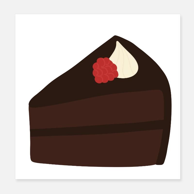 Decadent Raspberry Chocolate Cake Design Poster 8" x 8" (20x20 cm)