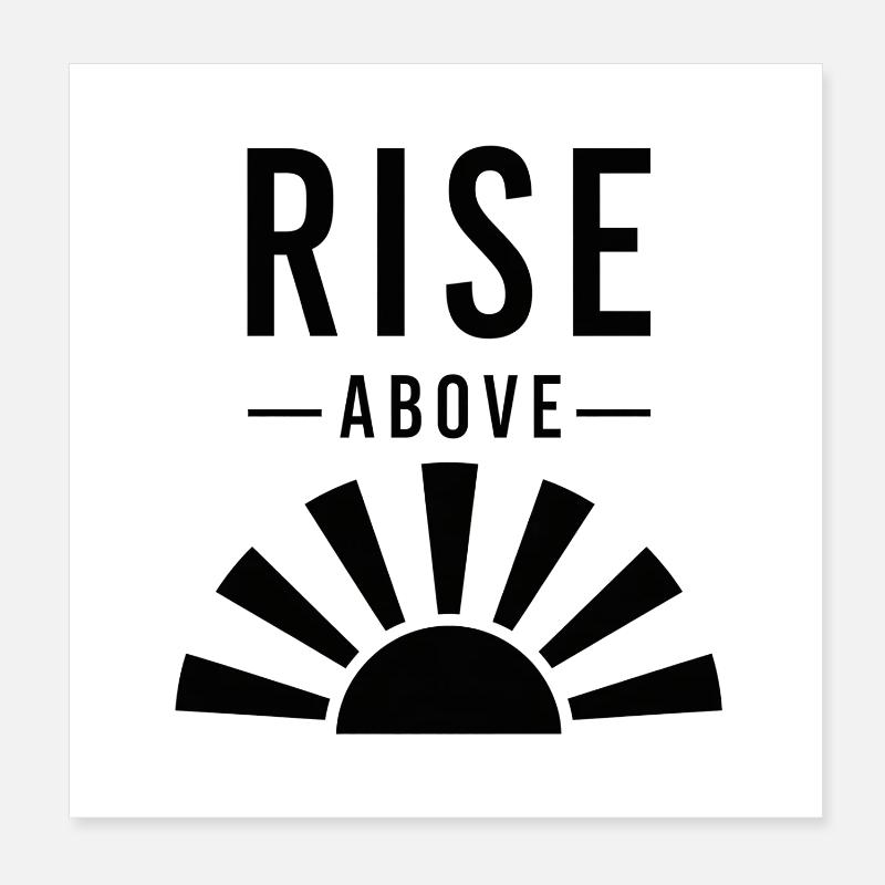 Erheben Sie sich über das inspirierende Sunburst-Design Poster 20x20 cm