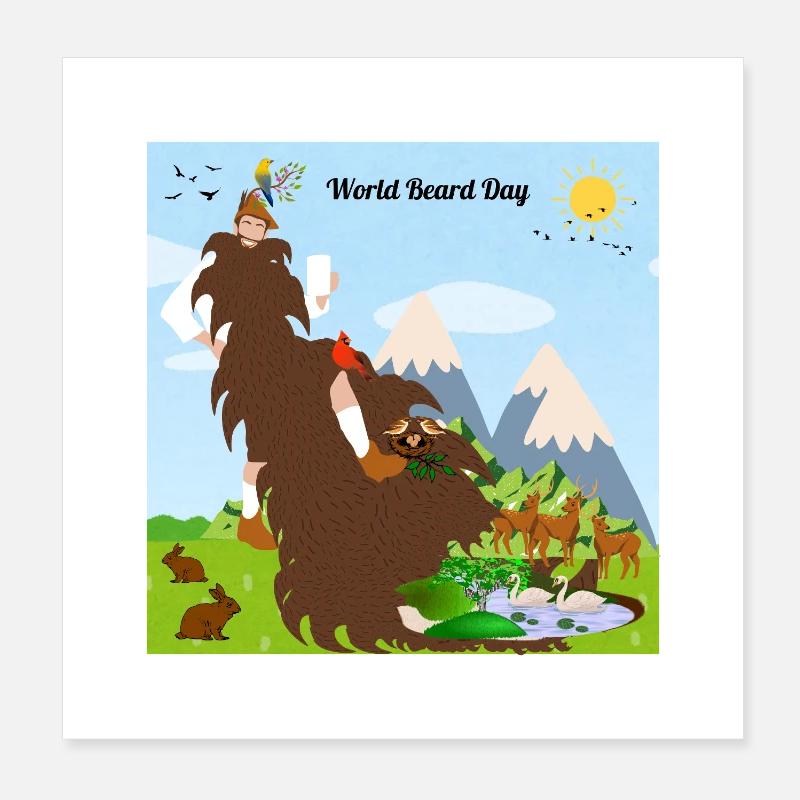 Weltbarttag Poster 20x20 cm