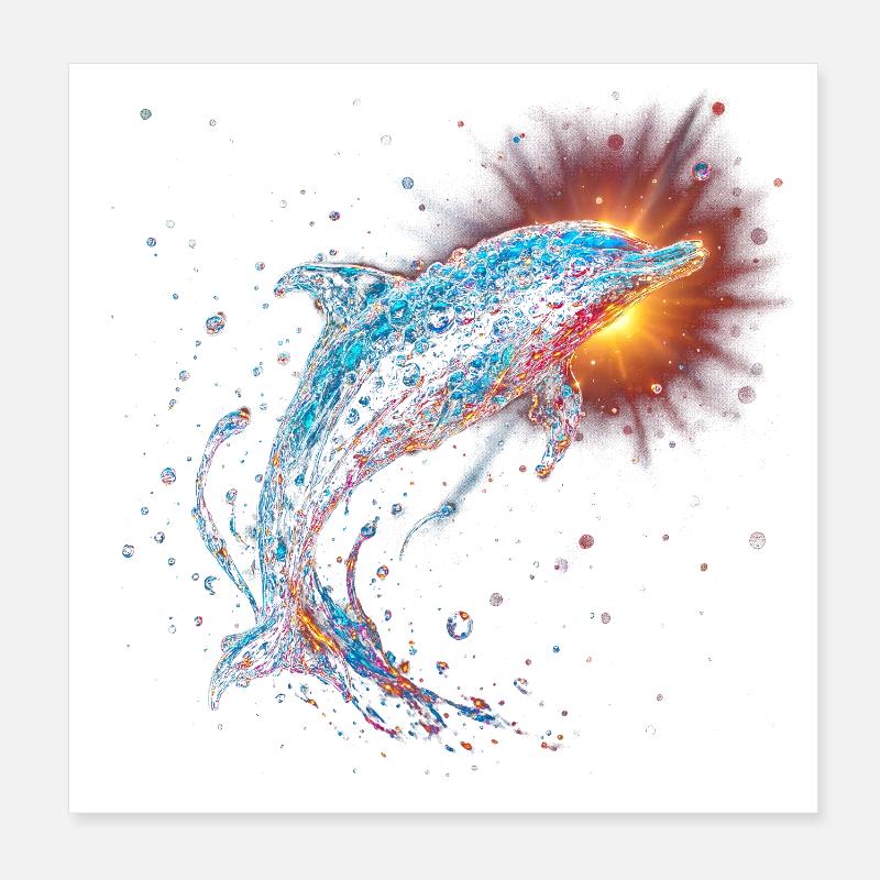 Delfin Poster 20x20 cm
