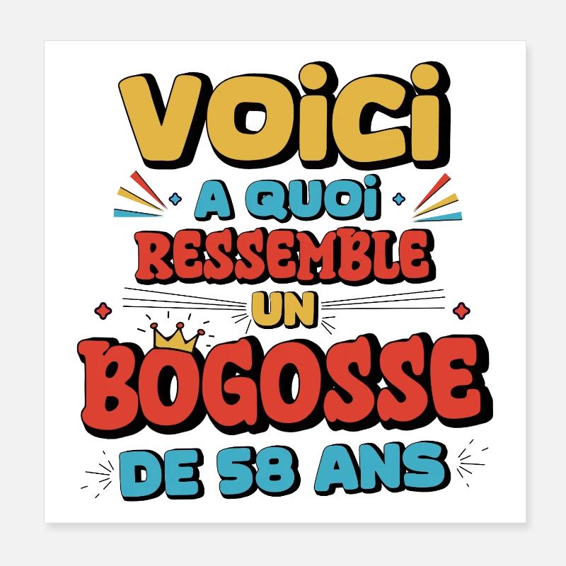 Humour Nostalgique 58 Ans Poster 20 x 20 cm