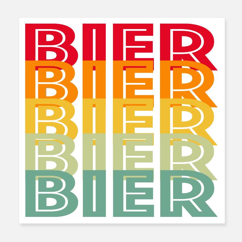 Retro Beer Design - Beer Lovers Poster 8" x 8" (20x20 cm)