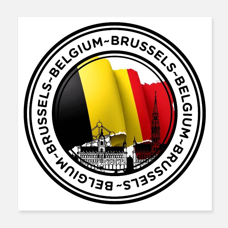 Illustration du drapeau de Bruxelles Poster 20 x 20 cm