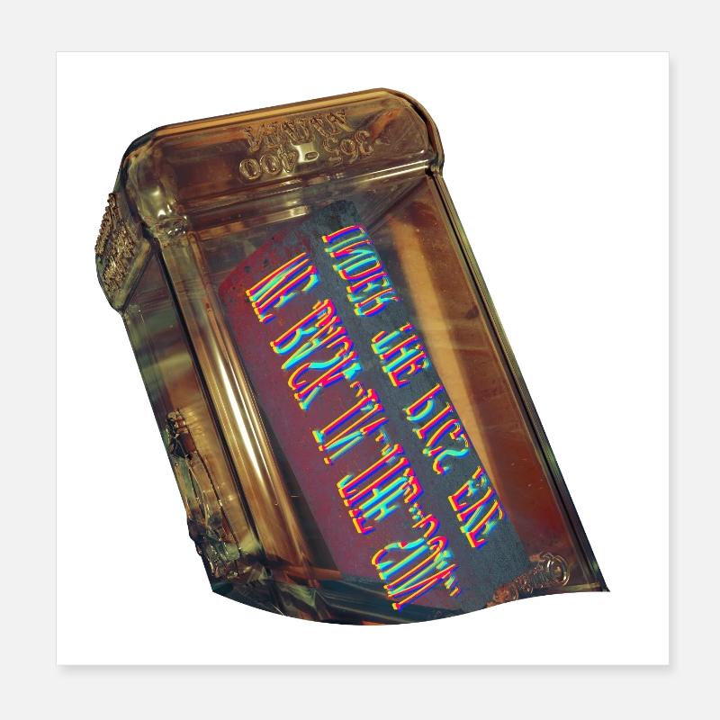 Message cryptique dans une bouteille Poster 20 x 20 cm