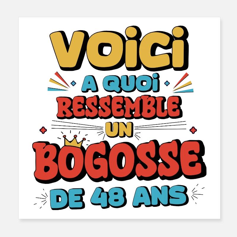 Original 48th Birthday Humor Poster 8" x 8" (20x20 cm)