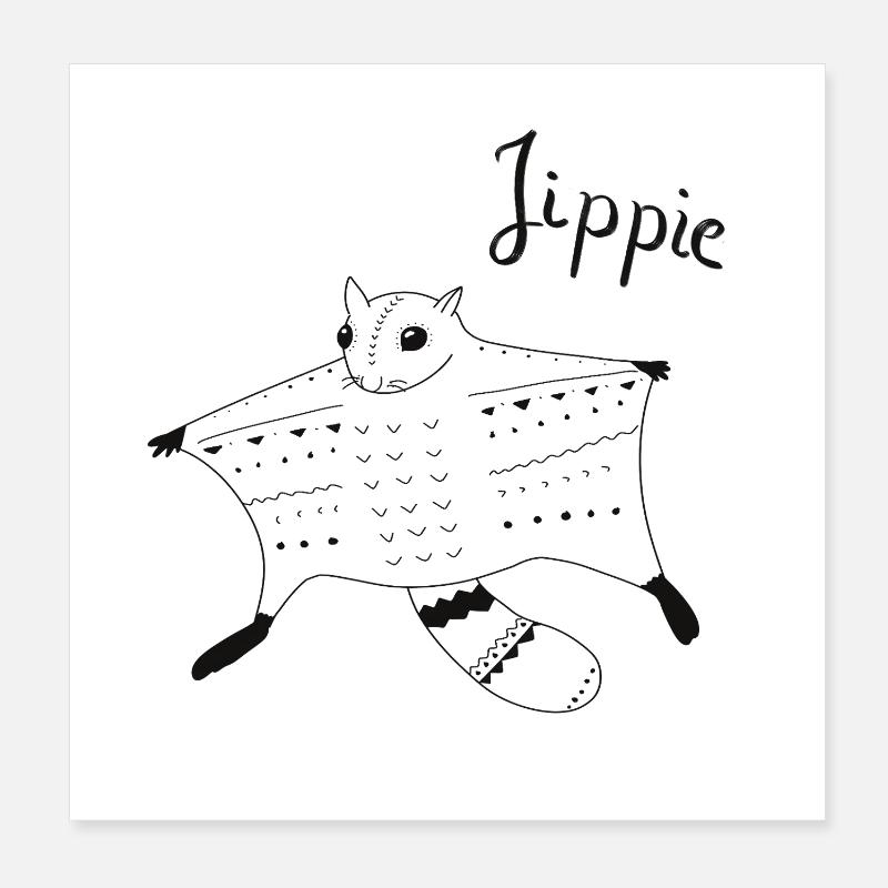 Flughörnchen im Anflug Poster 20x20 cm