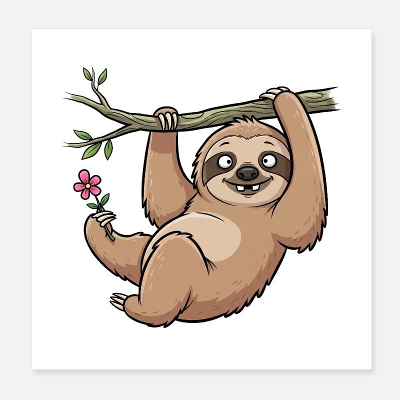 Faultier Poster 20x20 cm