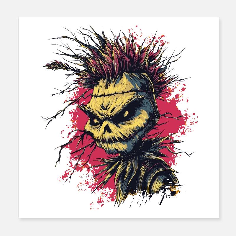 Punkrock Vogelscheuche Poster 20x20 cm