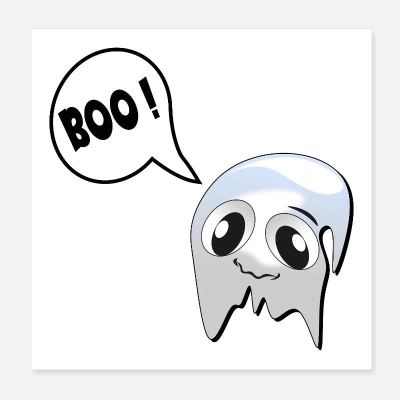 FANTÔMES TIMIDES D’HALLOWEEN Poster 20 x 20 cm