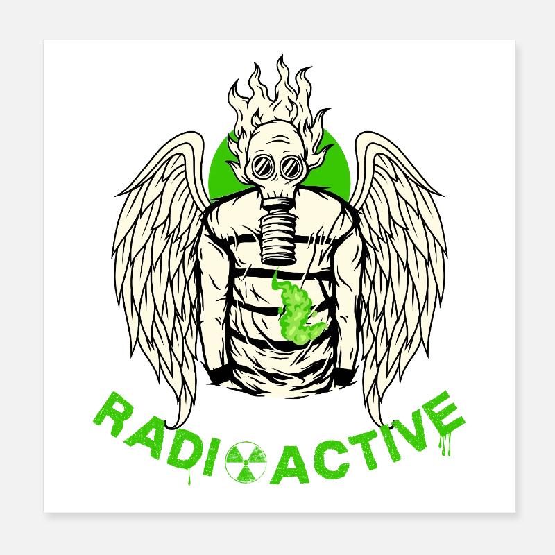 Radioactive Angel - Poster 8" x 8" (20x20 cm) - white