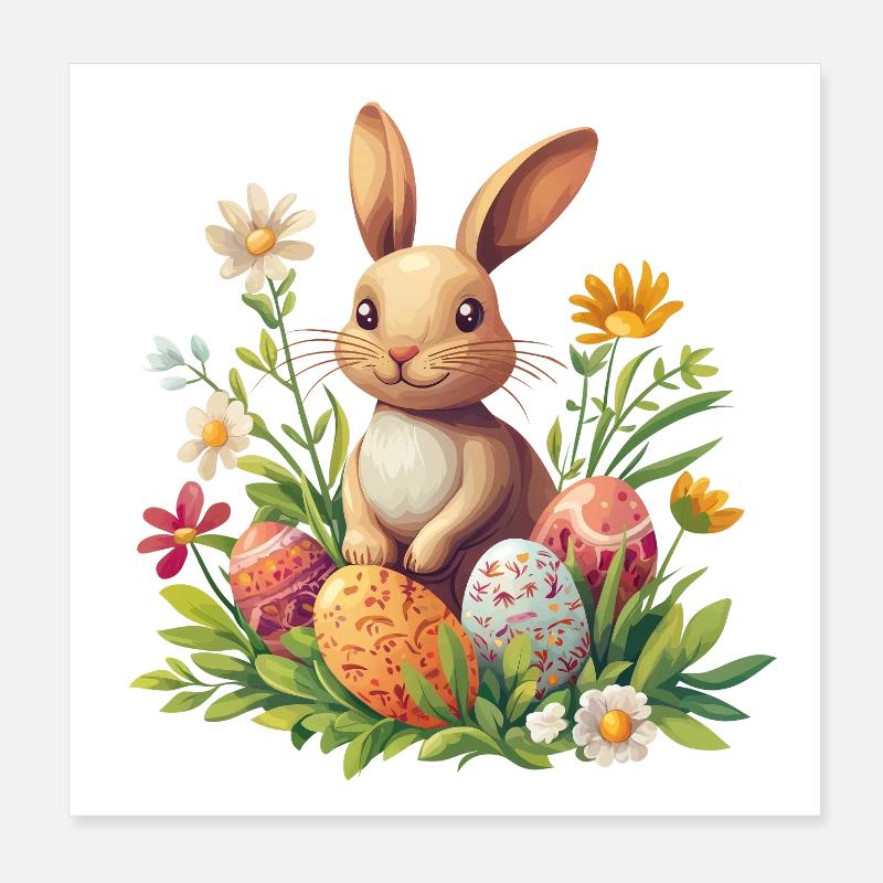 Lapin de Pâques Poster 20 x 20 cm