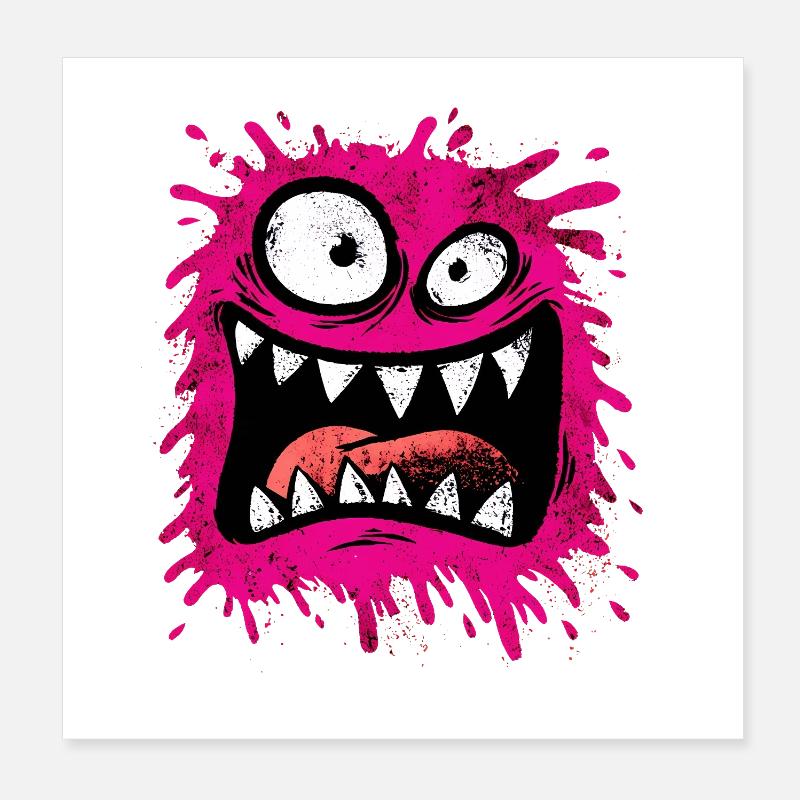 Buntes psychedelisches Monster Poster 20x20 cm