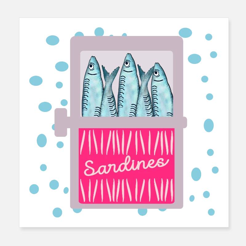 FISH TIN SARDINES FISH TIN Poster 8" x 8" (20x20 cm)