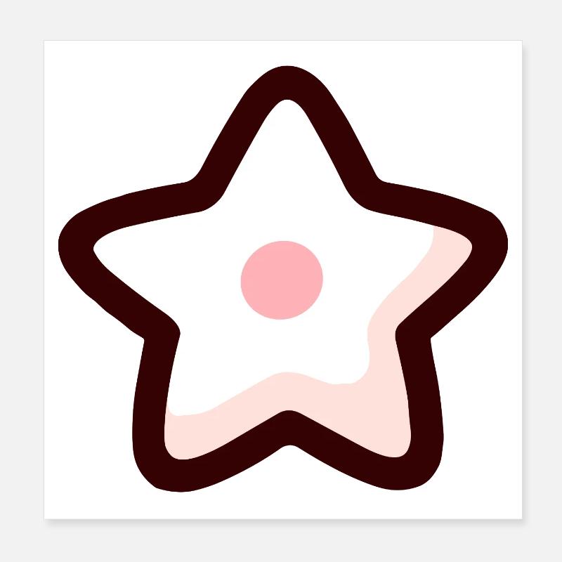 Minimalistischer Stern mit rosa Mitte Poster 20x20 cm