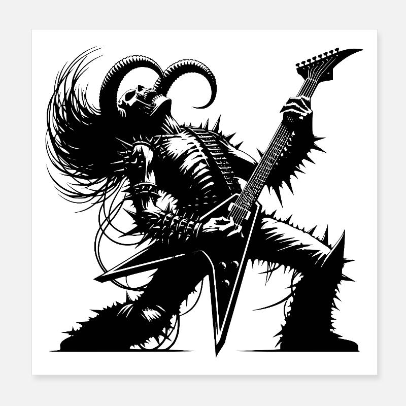 Un solo de guitare démoniaque plus fort que l’enfer Poster 20 x 20 cm