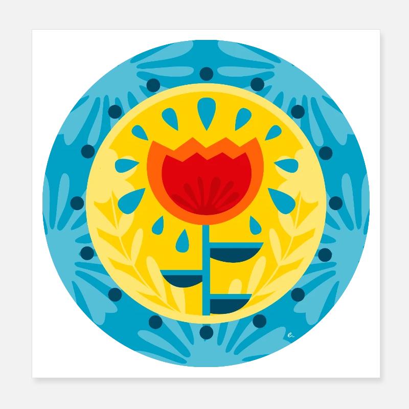 POP BLUME Poster 20x20 cm